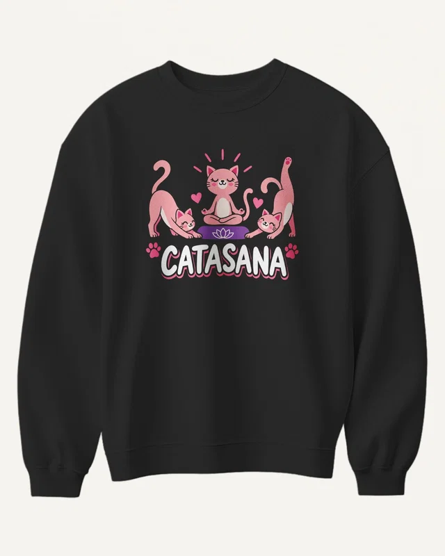 Catasana Sweatshirt in Black — front