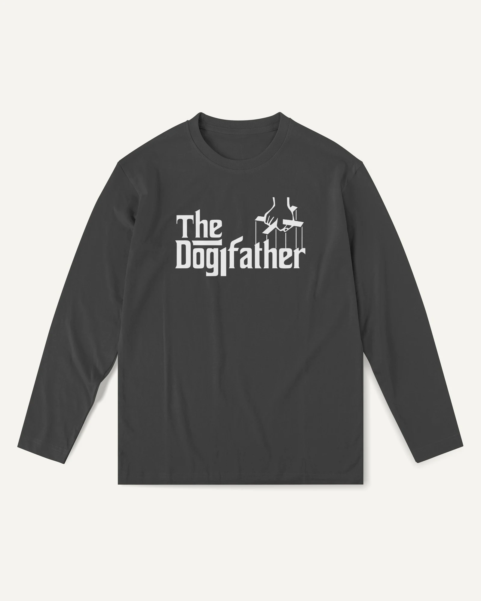 The Dogfather Long-Sleeve T-Shirt in Black — front The Dogfather Long-Sleeve T-Shirt in Black — front