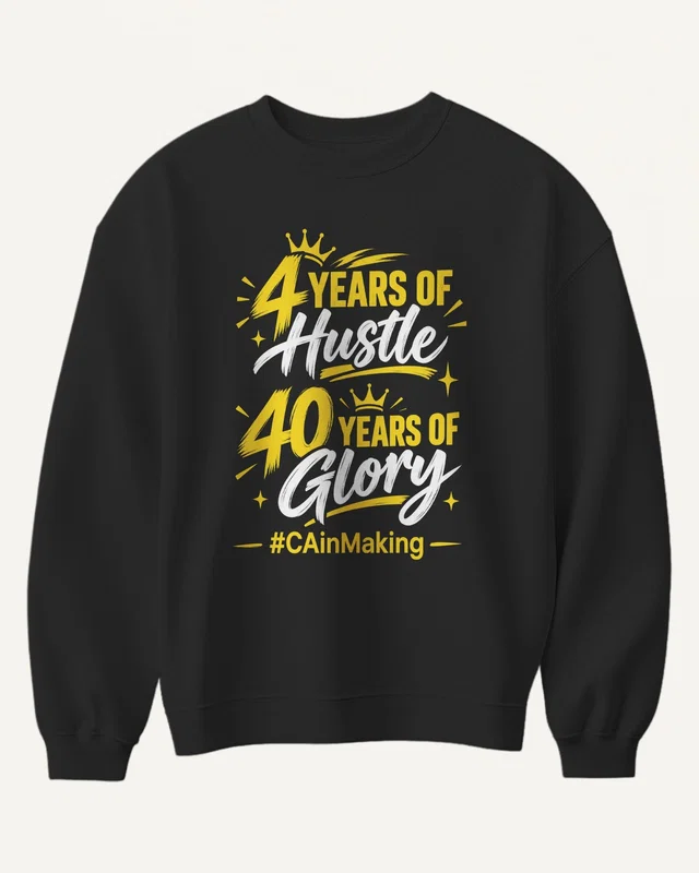 Four Years of Hustle Forty Years of Glory Sweatshirt in Black — front