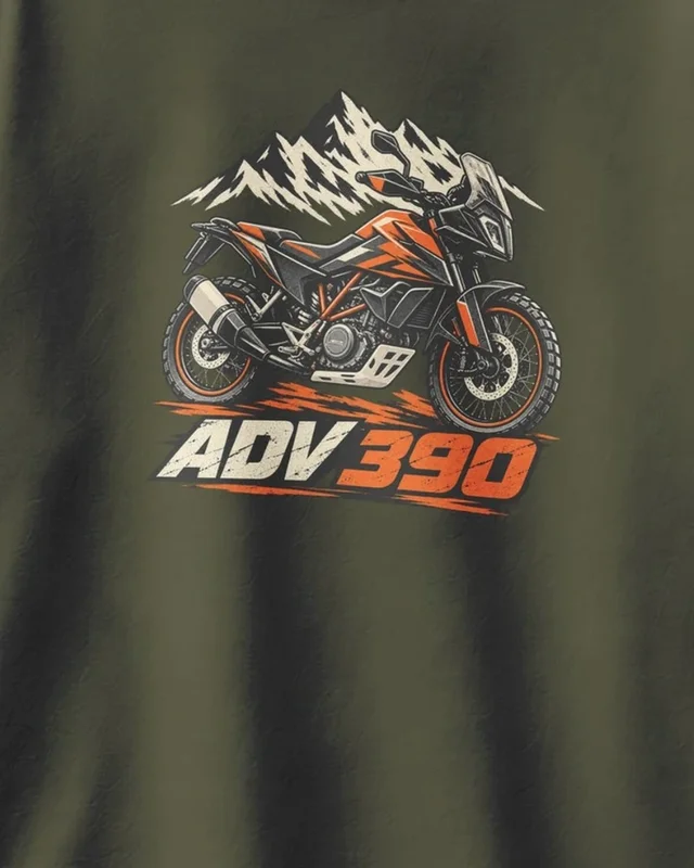 ADV 390 Oversized T-Shirt in Olive Green — design detail