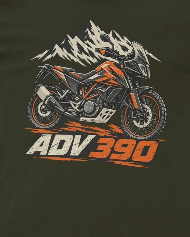 ADV 390 Regular T-Shirt in Olive Green — design detail