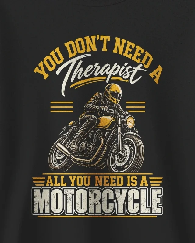 All You Need Is a Motorcycle Sweatshirt in Black — design detail