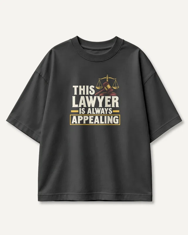 This Lawyer Is Always Appealing Oversized T-Shirt in Black — front