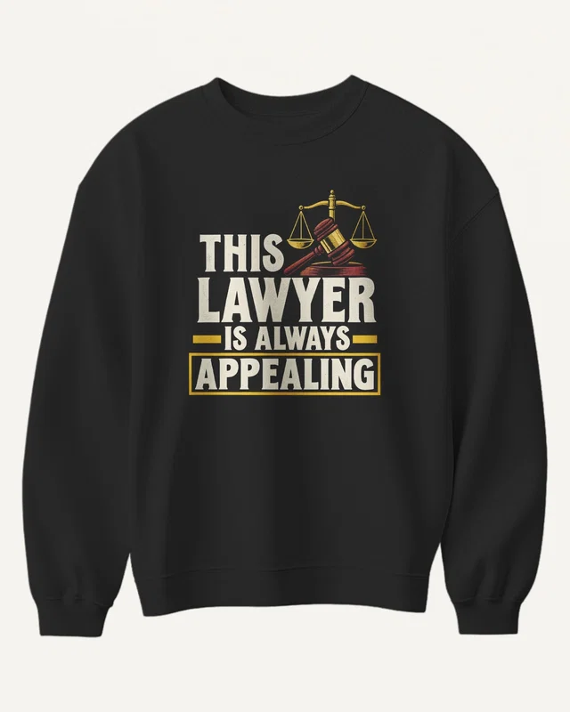 This Lawyer Is Always Appealing Sweatshirt in Black — front