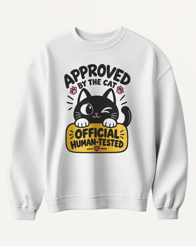 Approved by the Cat Sweatshirt in White — front
