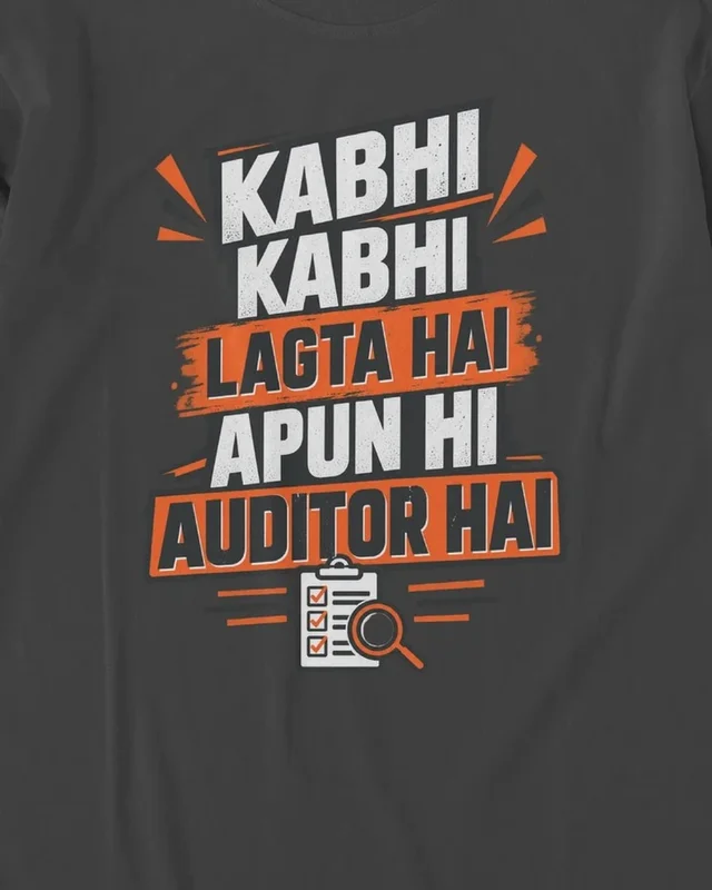 Apun Hi Auditor Hai Long-Sleeve T-Shirt in Black — design detail