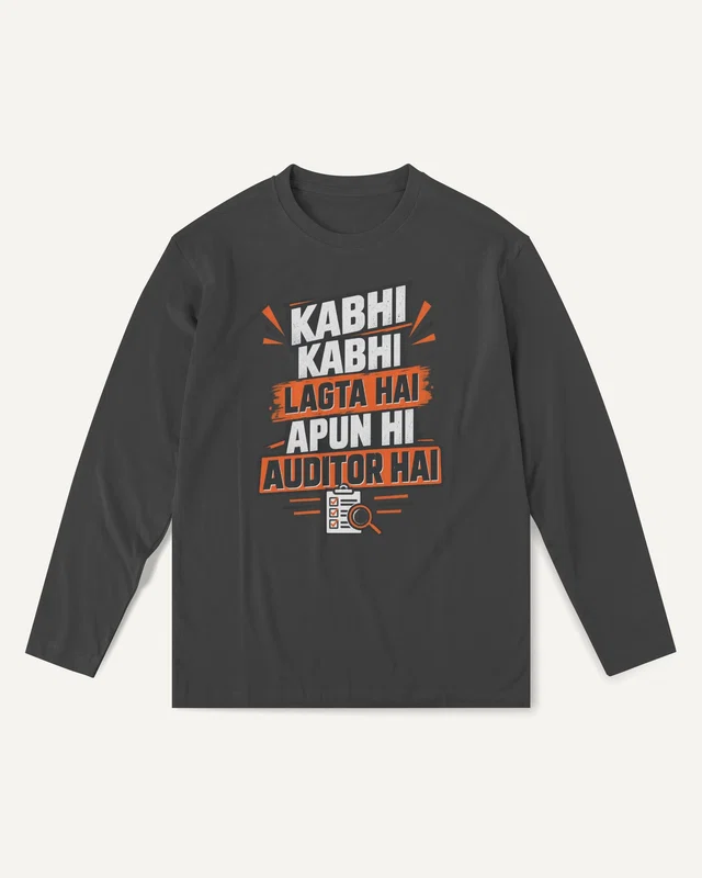 Apun Hi Auditor Hai Long-Sleeve T-Shirt in Black — front