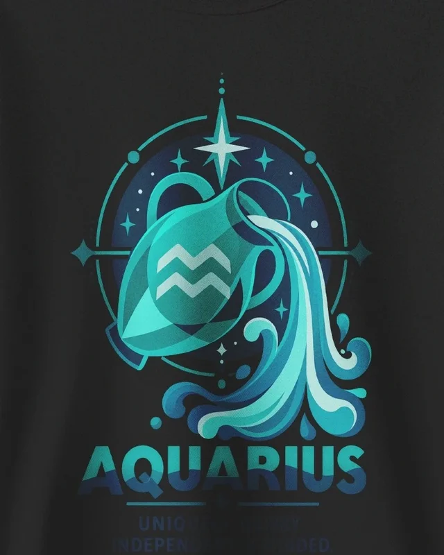 Aquarius Sweatshirt in Black — design detail