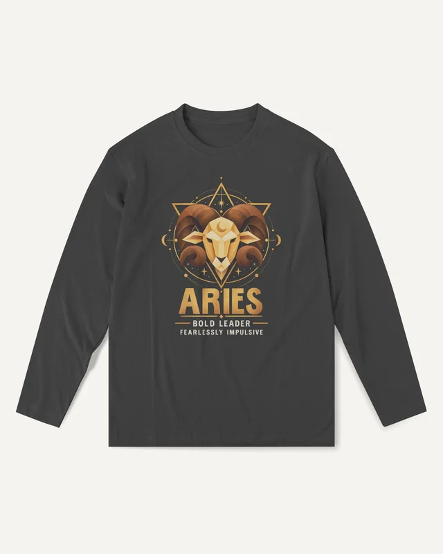 Aries Long-Sleeve T-Shirt in Black — front