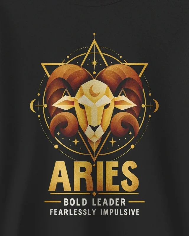 Aries Sweatshirt in Black — design detail