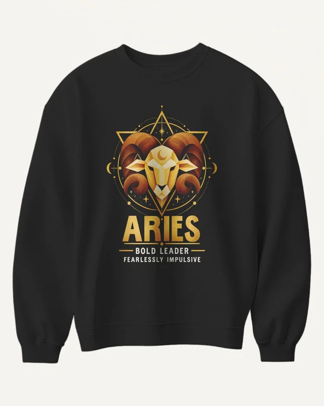 Aries Sweatshirt in Black — front