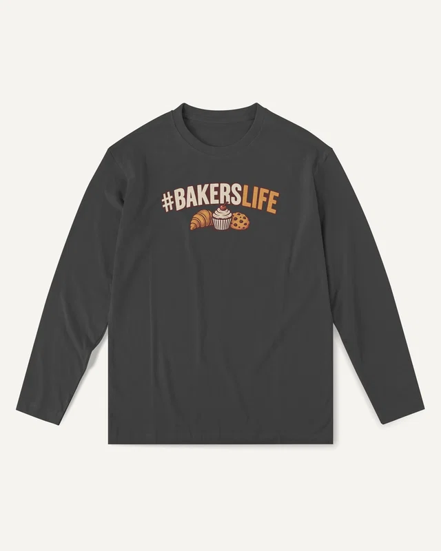 Baker's Life Long-Sleeve T-Shirt in Black — front