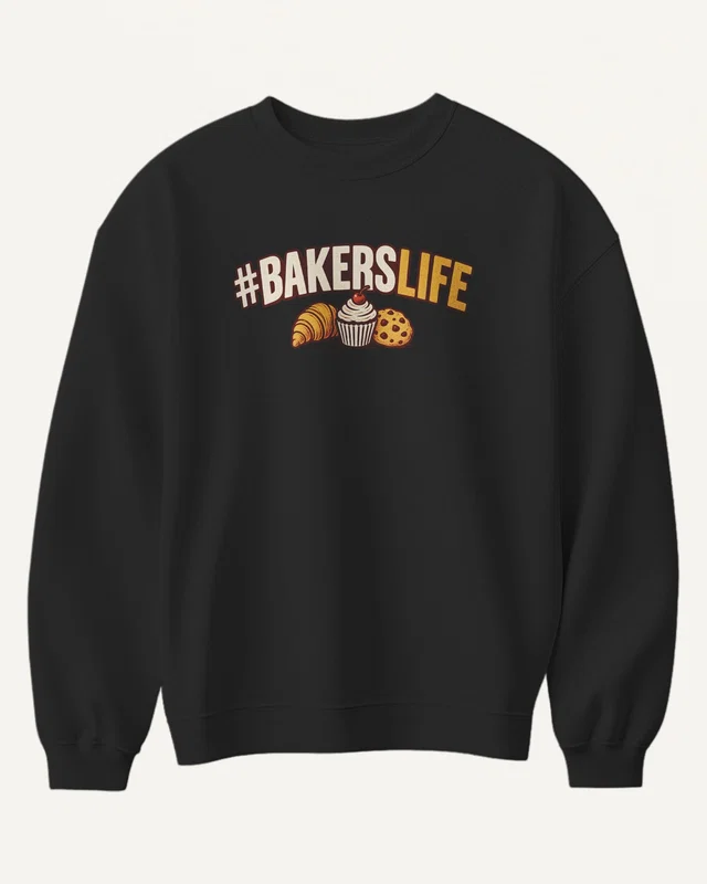Baker's Life Sweatshirt in Black — front