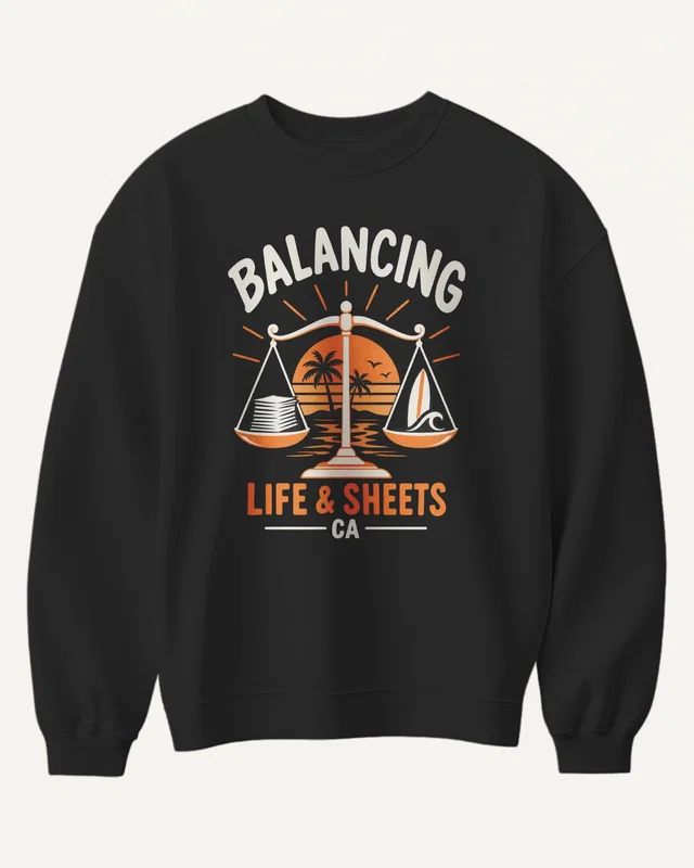 Balancing Life and Sheets Sweatshirt in Black — front