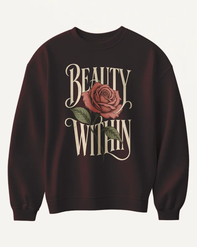 Beauty Within Sweatshirt in Maroon — front