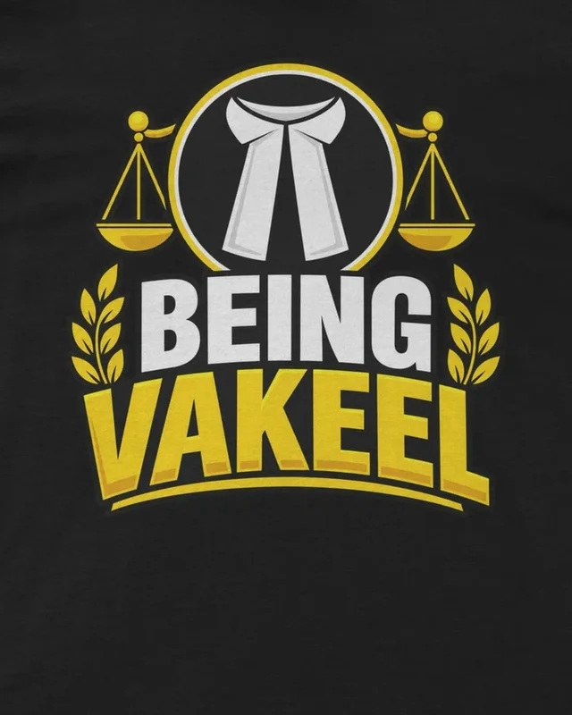 Being Vakeel Regular T-Shirt in Black — design detail