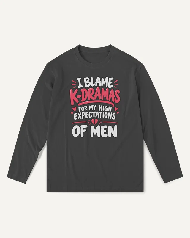 I Blame K-Dramas Long-Sleeve T-Shirt in Black — front