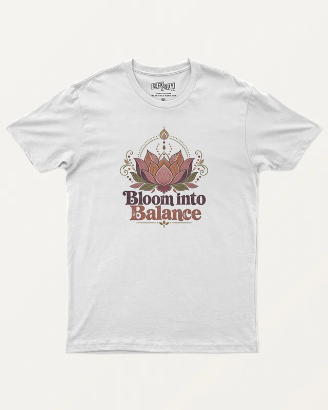 Bloom into Balance Regular T-Shirt in White — front