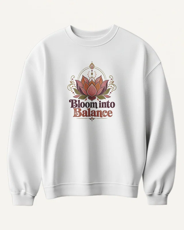 Bloom into Balance Sweatshirt in White — front