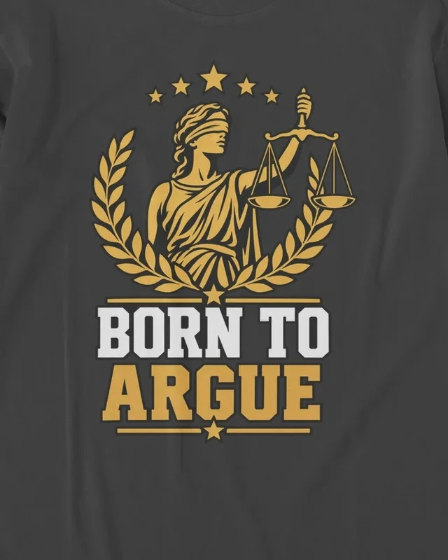 Born to Argue Long-Sleeve T-Shirt in Black — design detail