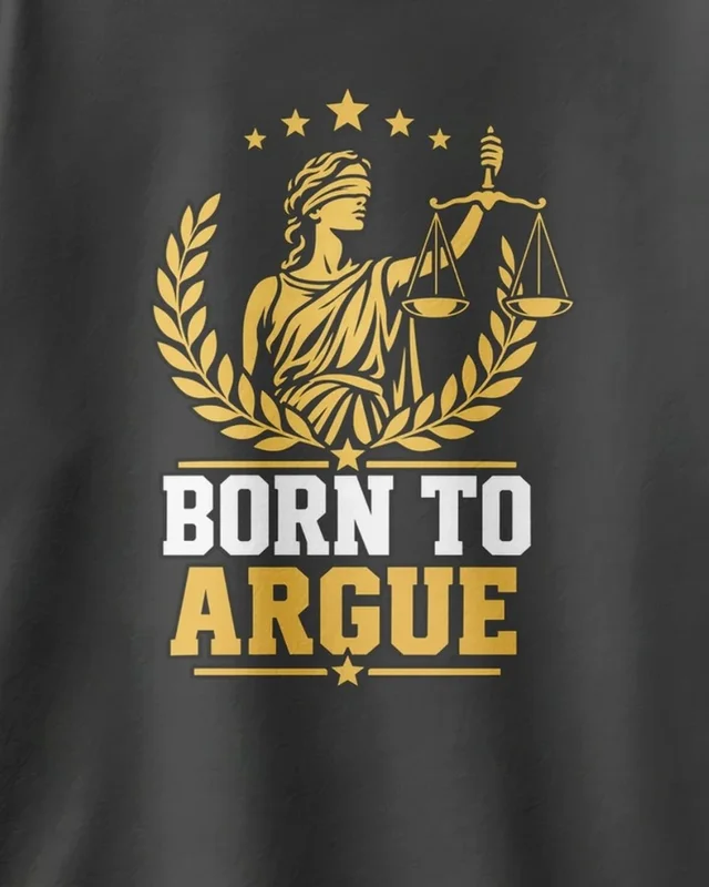 Born to Argue Oversized T-Shirt in Black — design detail
