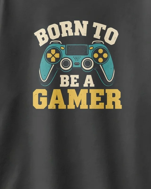 Born to Be a Gamer Oversized T-Shirt in Black — design detail