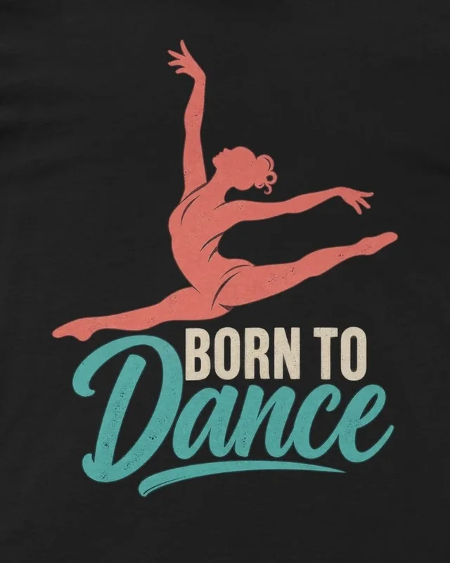 Born to Dance Regular T-Shirt in Black — design detail
