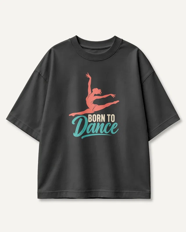 Born to Dance Oversized T-Shirt in Black — front
