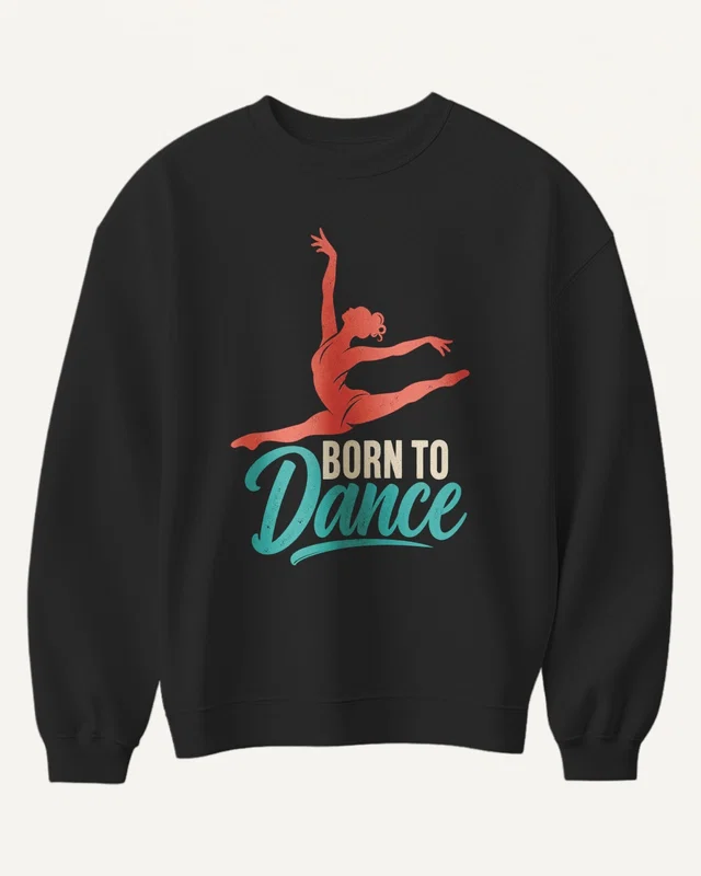Born to Dance Sweatshirt in Black — front