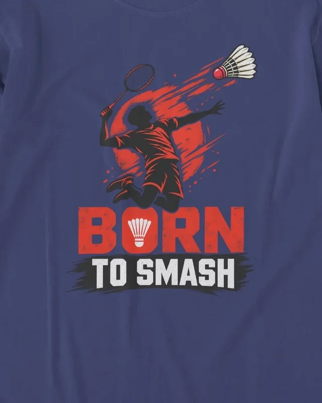 Born to Smash Long-Sleeve T-Shirt in Royal Blue — design detail