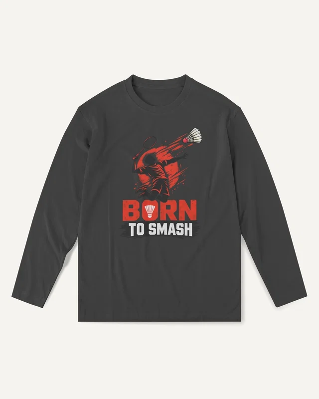 Born to Smash Long-Sleeve T-Shirt in Black — front
