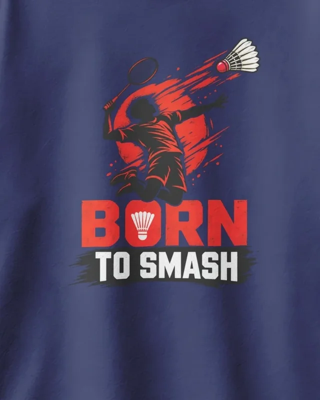 Born to Smash Oversized T-Shirt in Royal Blue — design detail