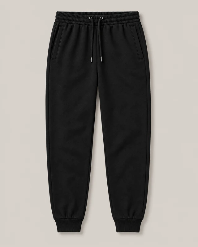 Essential Regular Fit Joggers in Black — Product only
