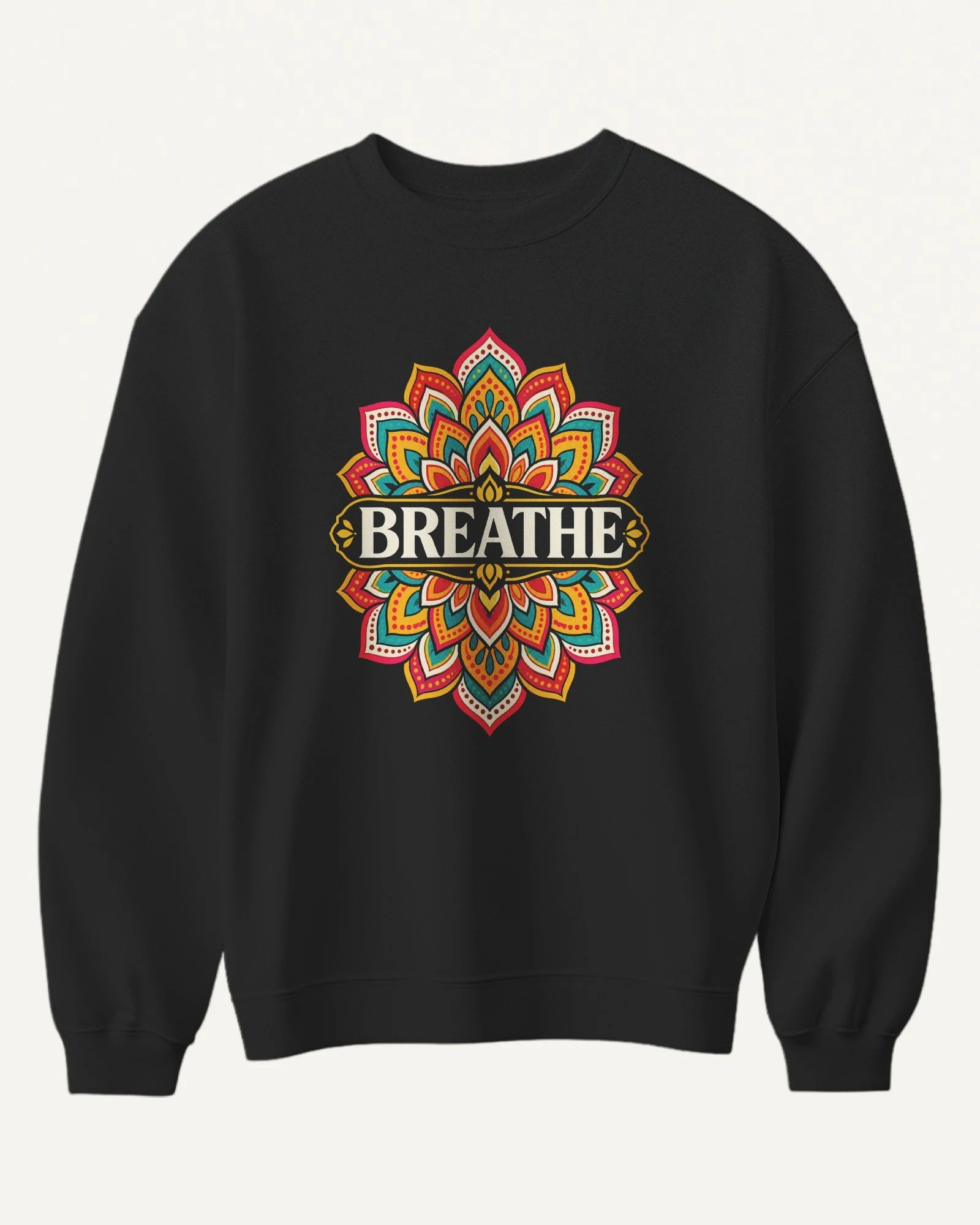 Breathe Mandala Sweatshirt in Black — front Breathe Mandala Sweatshirt in Black — front