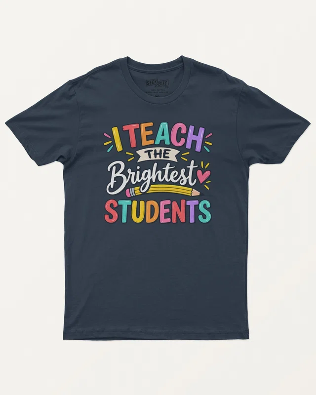 I Teach the Brightest Students Regular T-Shirt in Navy Blue — front