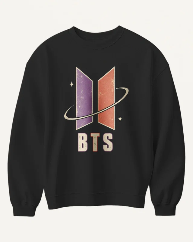 BTS Galaxy Sweatshirt in Black — front
