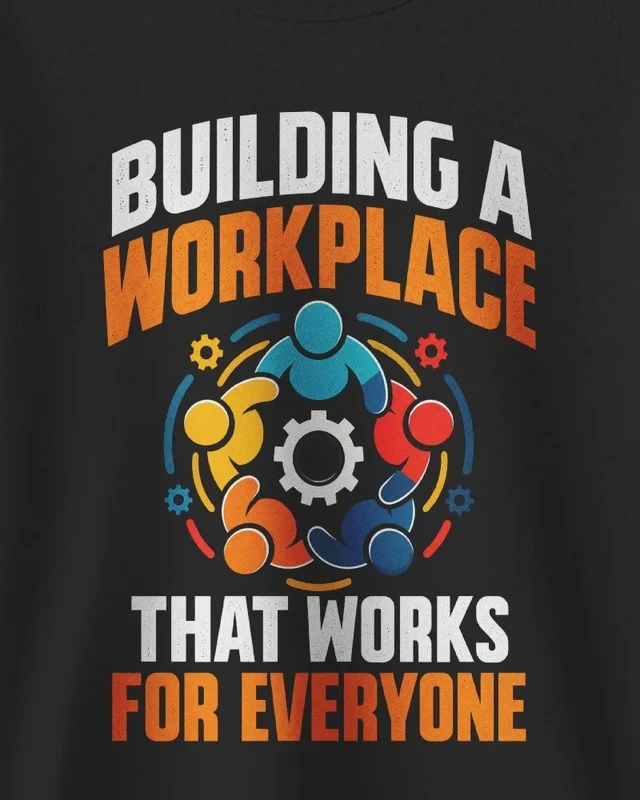 Building a Workplace That Works for Everyone Sweatshirt in Black — design detail