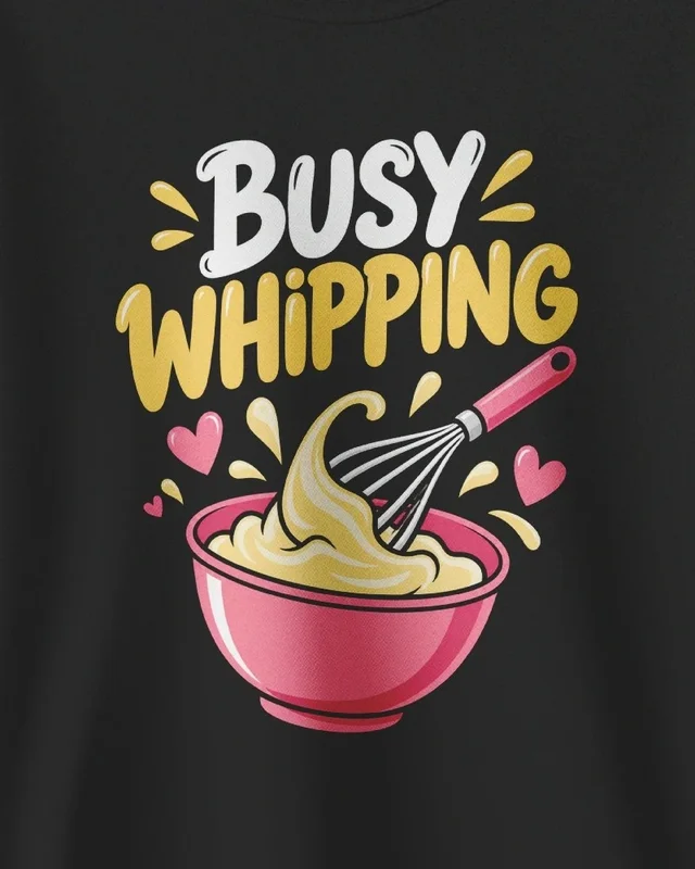 Busy Whipping Sweatshirt in Black — design detail