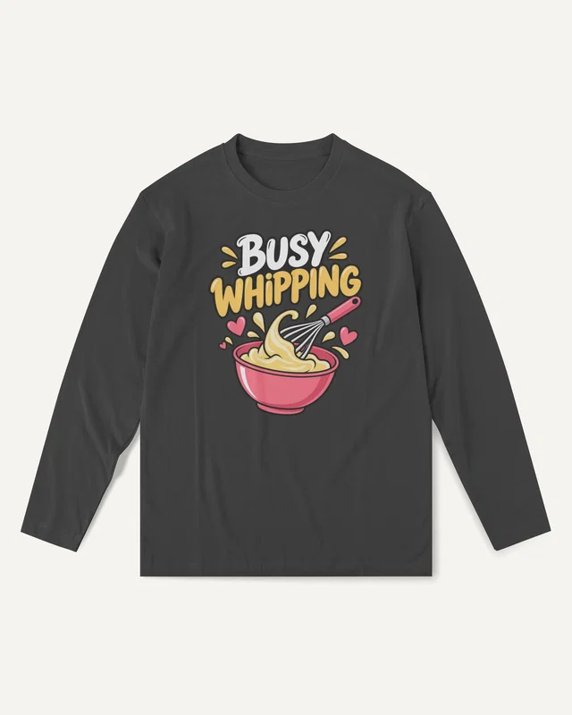 Busy Whipping Long-Sleeve T-Shirt in Black — front