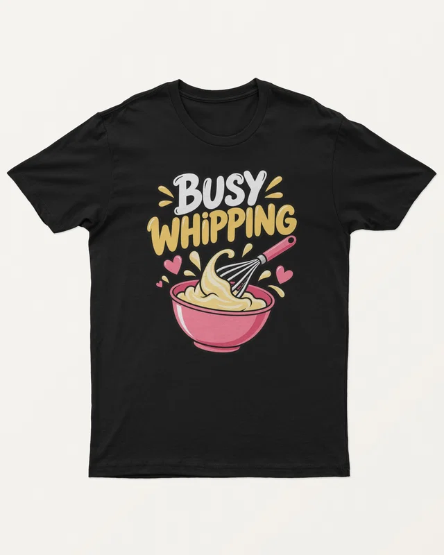 Busy Whipping Regular T-Shirt in Black — front