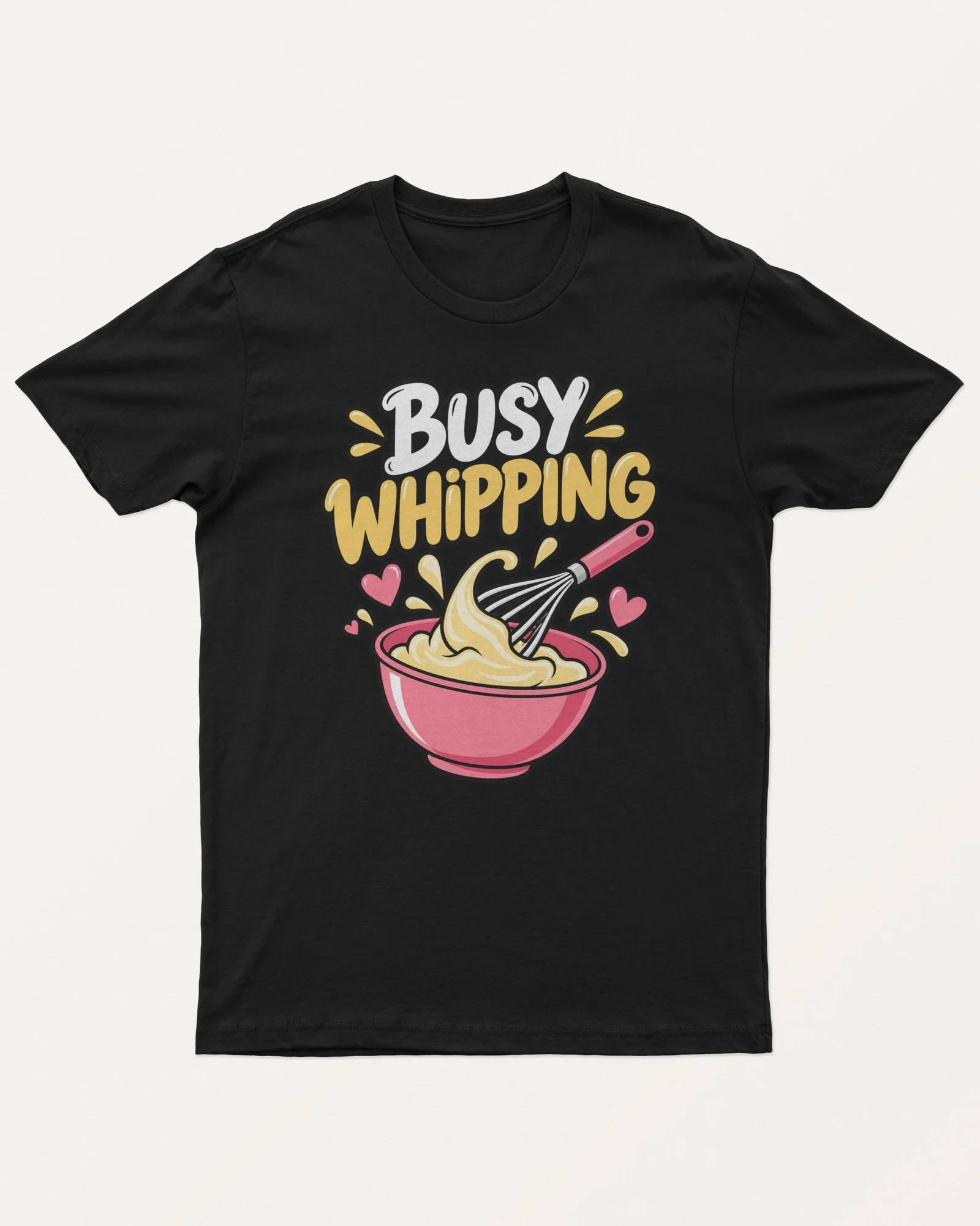 Busy Whipping Regular T-Shirt in Black — front Busy Whipping Regular T-Shirt in Black — front