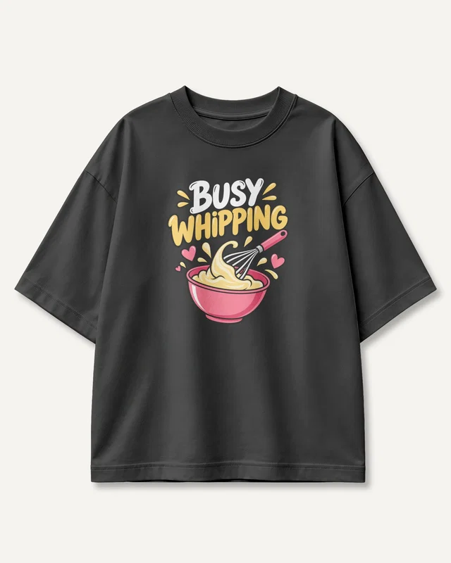 Busy Whipping Oversized T-Shirt in Black — front