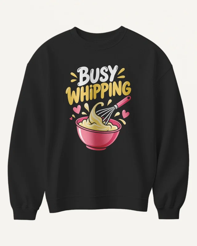 Busy Whipping Sweatshirt in Black — front