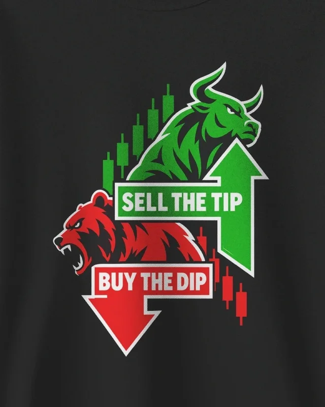 Buy the Dip Sell the Tip Sweatshirt in Black — design detail