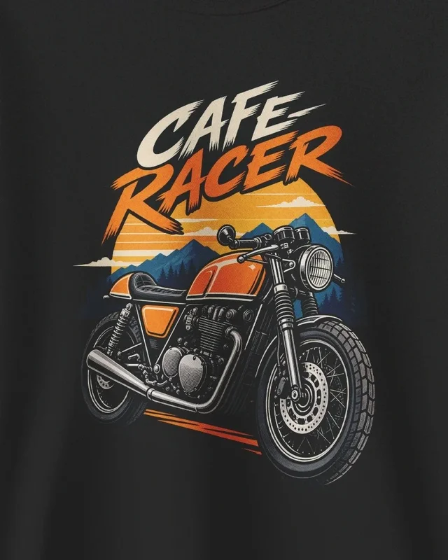 Cafe Racer Sweatshirt in Black — design detail