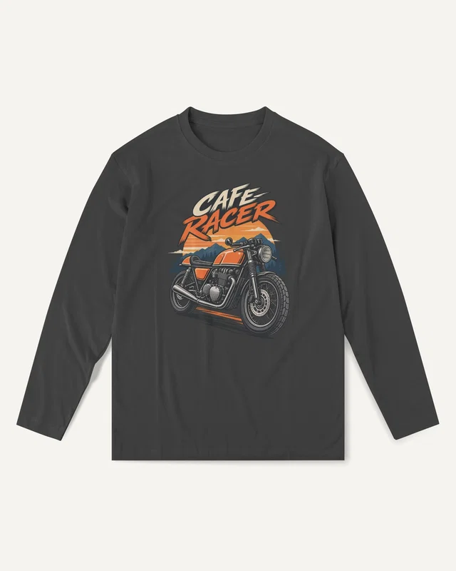 Cafe Racer Long-Sleeve T-Shirt in Black — front
