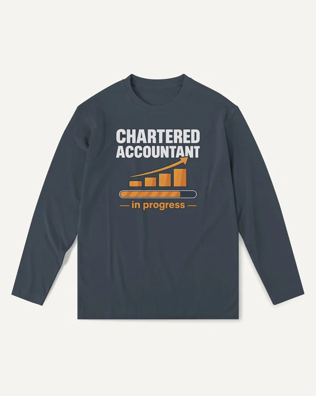 Chartered Accountant in Progress Long-Sleeve T-Shirt in Navy Blue — front