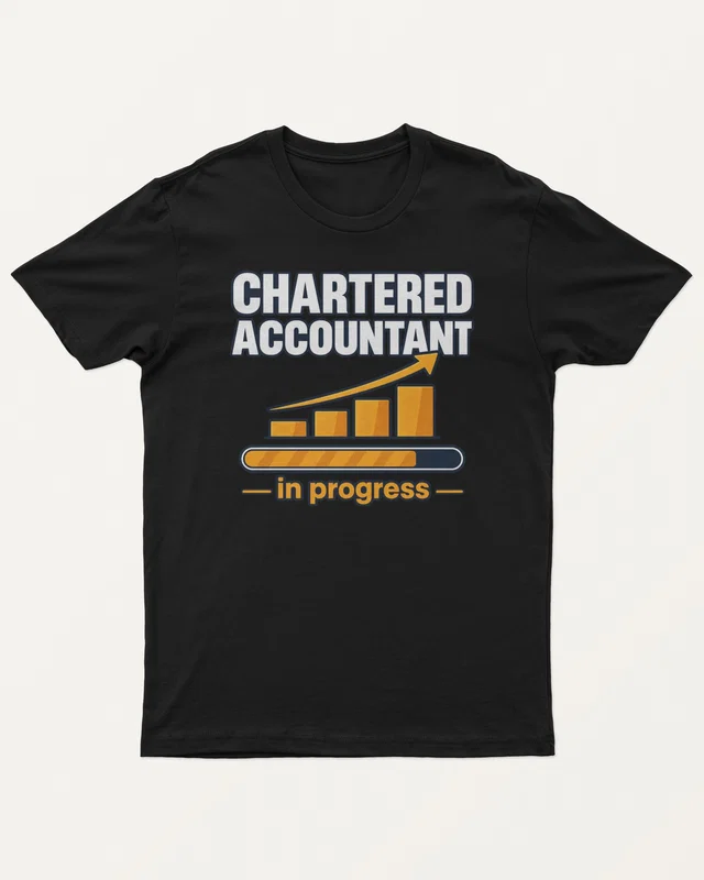 Chartered Accountant in Progress Regular T-Shirt in Black — front