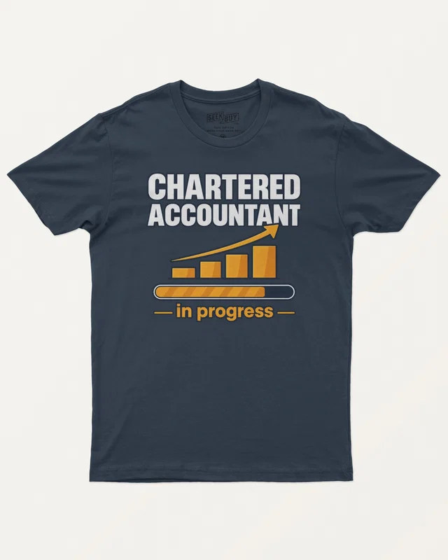 Chartered Accountant in Progress Regular T-Shirt in Navy Blue — front