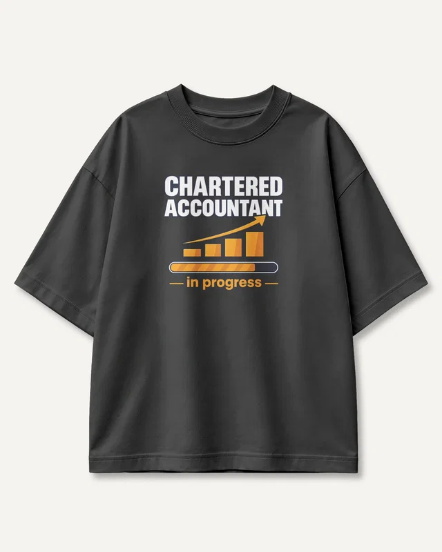 Chartered Accountant in Progress Oversized T-Shirt in Black — front